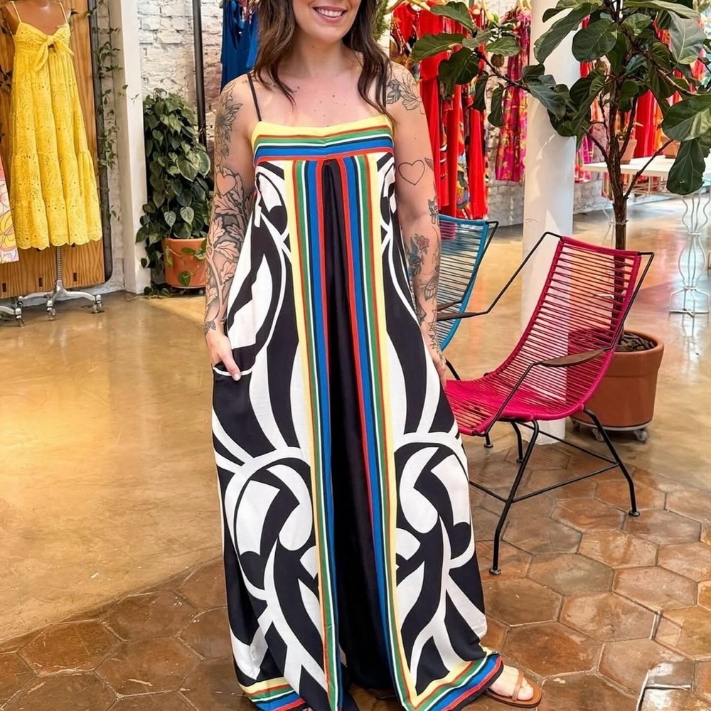 FARM Rio Multicolor Toucan Jumpsuit Size S - Picture 2 of 12